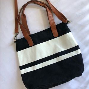 Stripe Street Level canvas tote